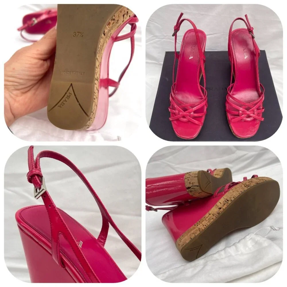 Prada platform Patent Leather Wedges 7,5